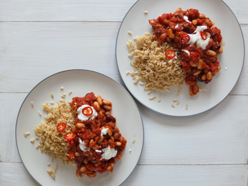 Mixed Bean Chilli with Brown Rice | Twice The Health